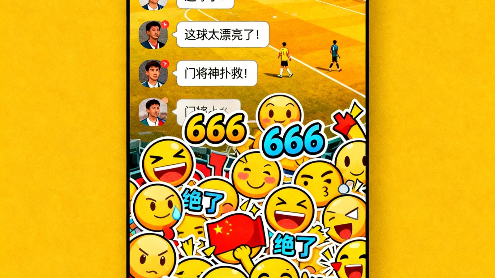 看个球比赛直播间聊天室,球迷热烈讨论,表情包刷屏